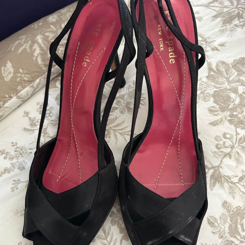 Kate Spade Black Strappy Heels